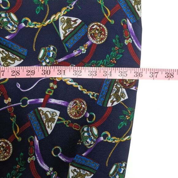 Vintage Breeches Maxi Skirt Womens Blue Crest Chain Printed XS/S 6 - Picture 8 of 11